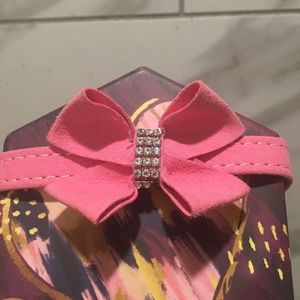 Suede Pink and Bling dog collar SMALL